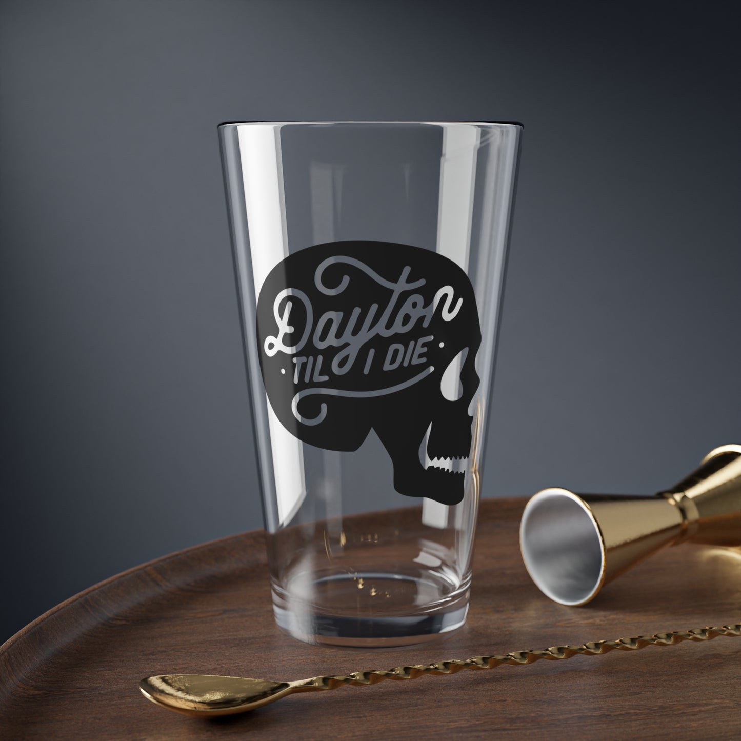 'Dayton Til I Die' Skull Pint Glass