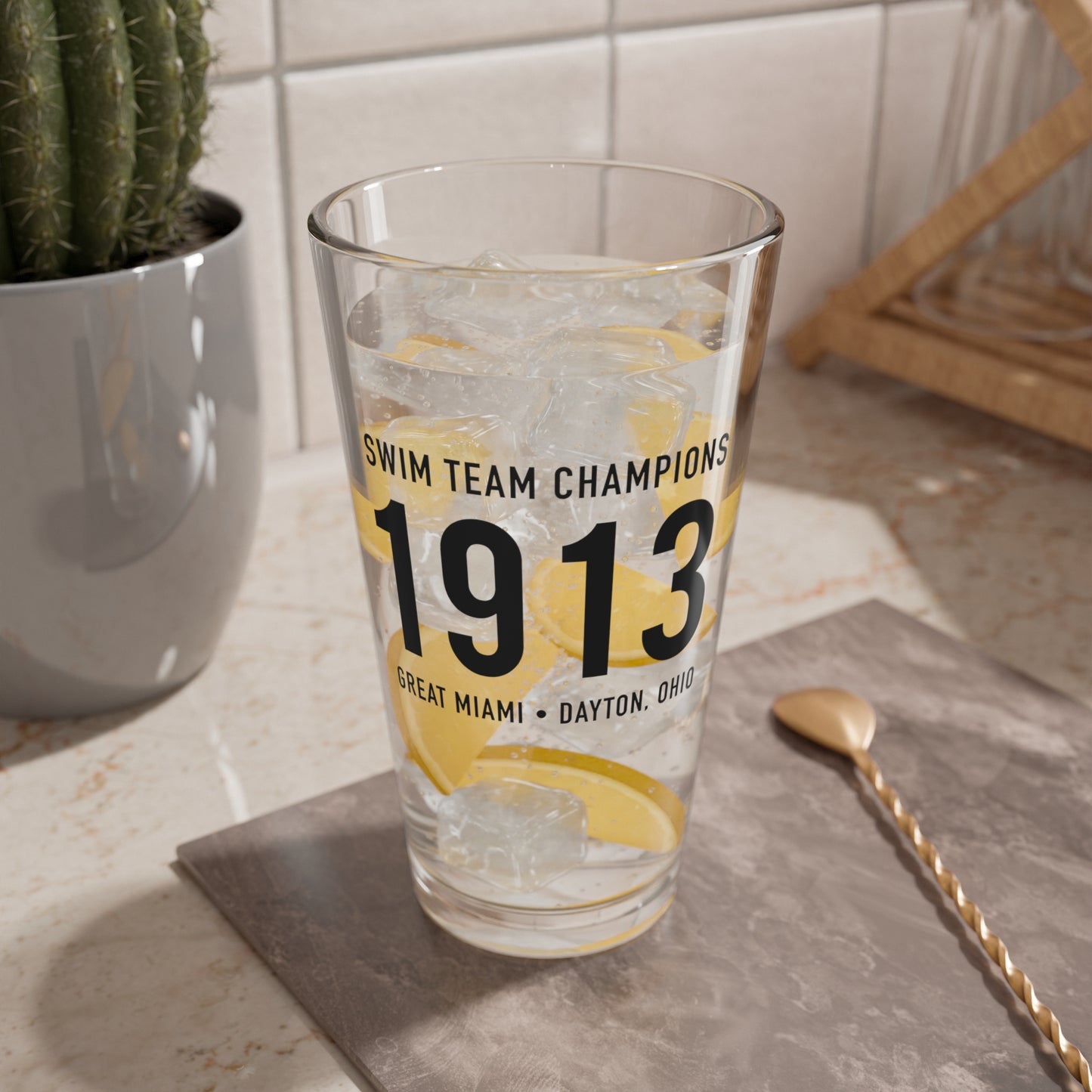 1913 Swim Team Champions Pint Glass