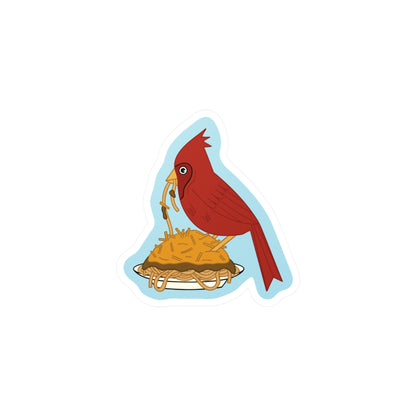 Cardinal Eating Skyline Sticker
