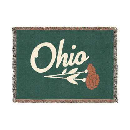 Ohio Carnation Woven Blanket