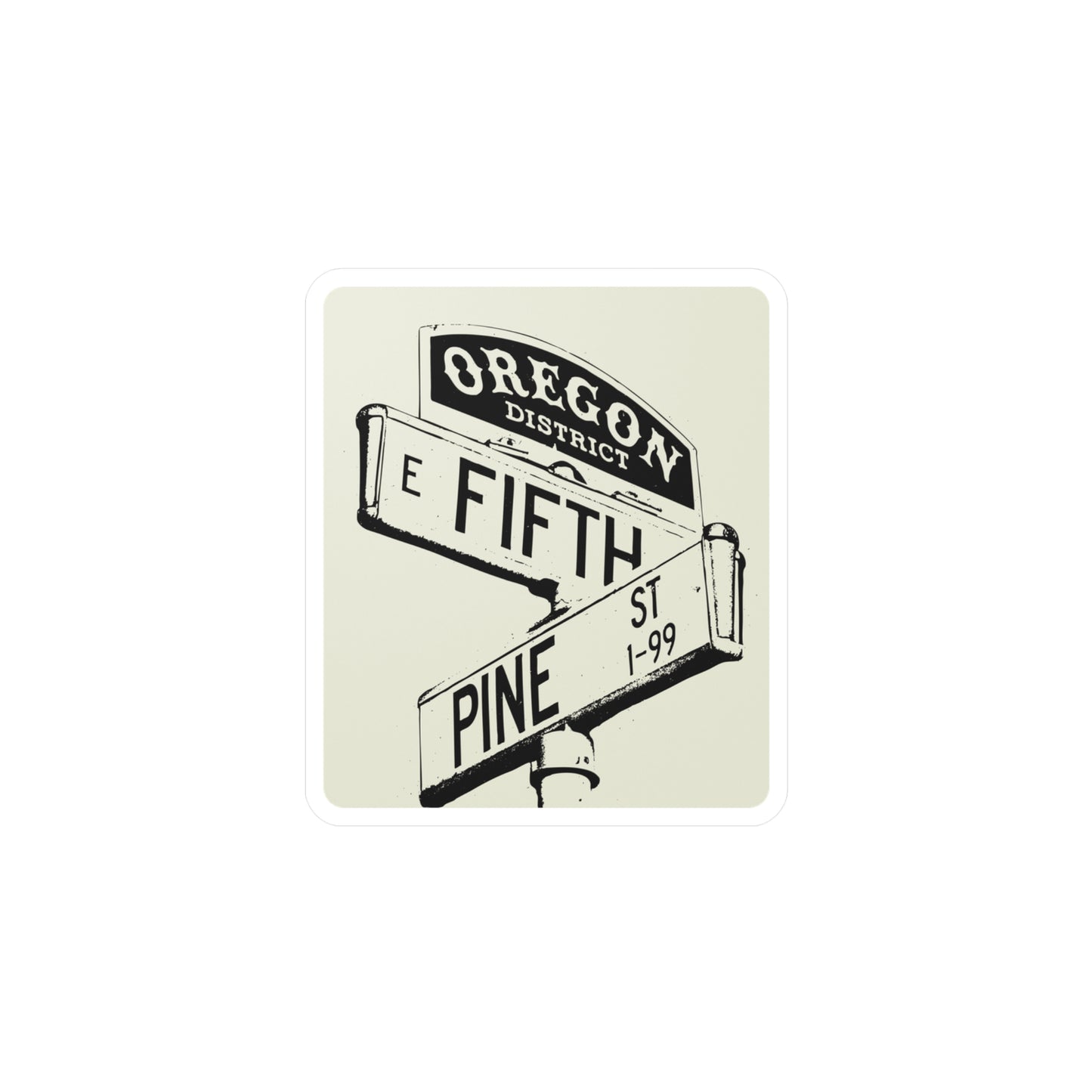 Oregon District Street Signs Sticker