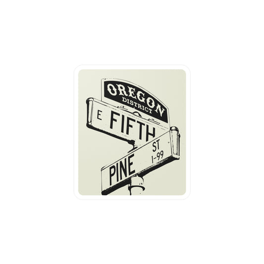 Oregon District Street Signs Sticker