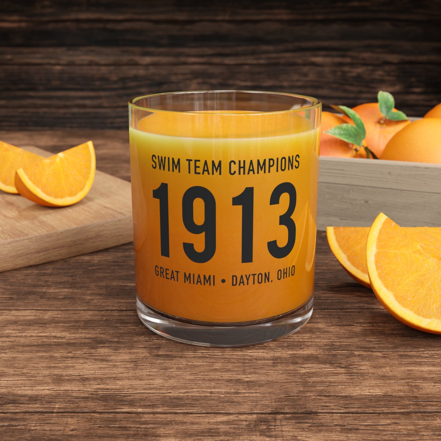 1913 Swim Team Champions Bar Glass