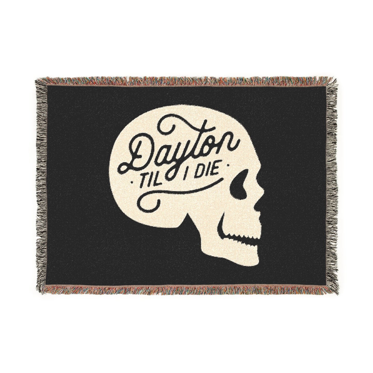 Dayton Til I Die Skull Woven Blanket