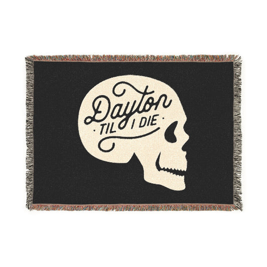 Dayton Til I Die Skull Woven Blanket