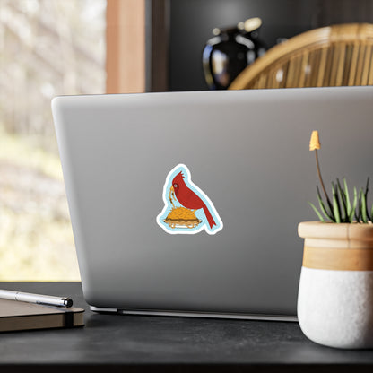 Cardinal Eating Skyline Sticker